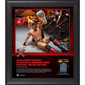 The Miz Framed 15" x 17" 2016 Extreme Rules Collage with a Piece of Match-Used Canvas - Limited Edition of 250