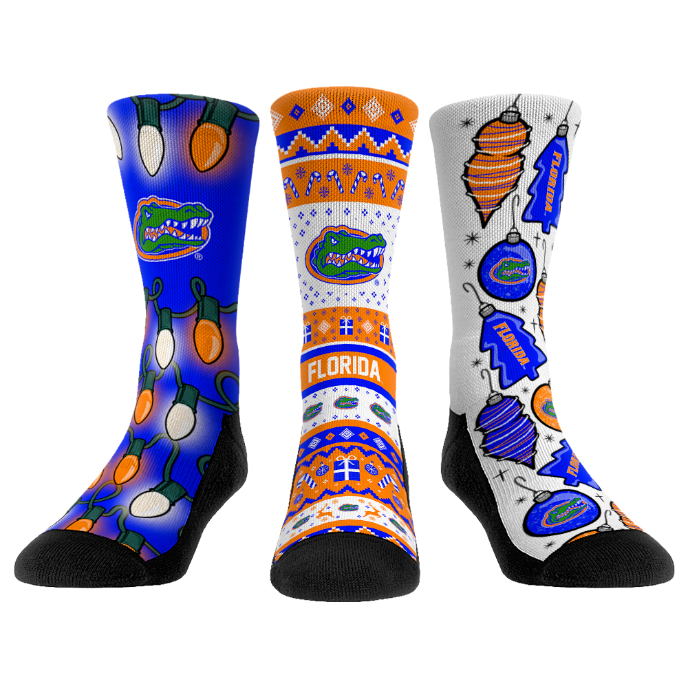 Rock Em Socks Florida Gators Unisex Holiday 3-Pack Crew Socks