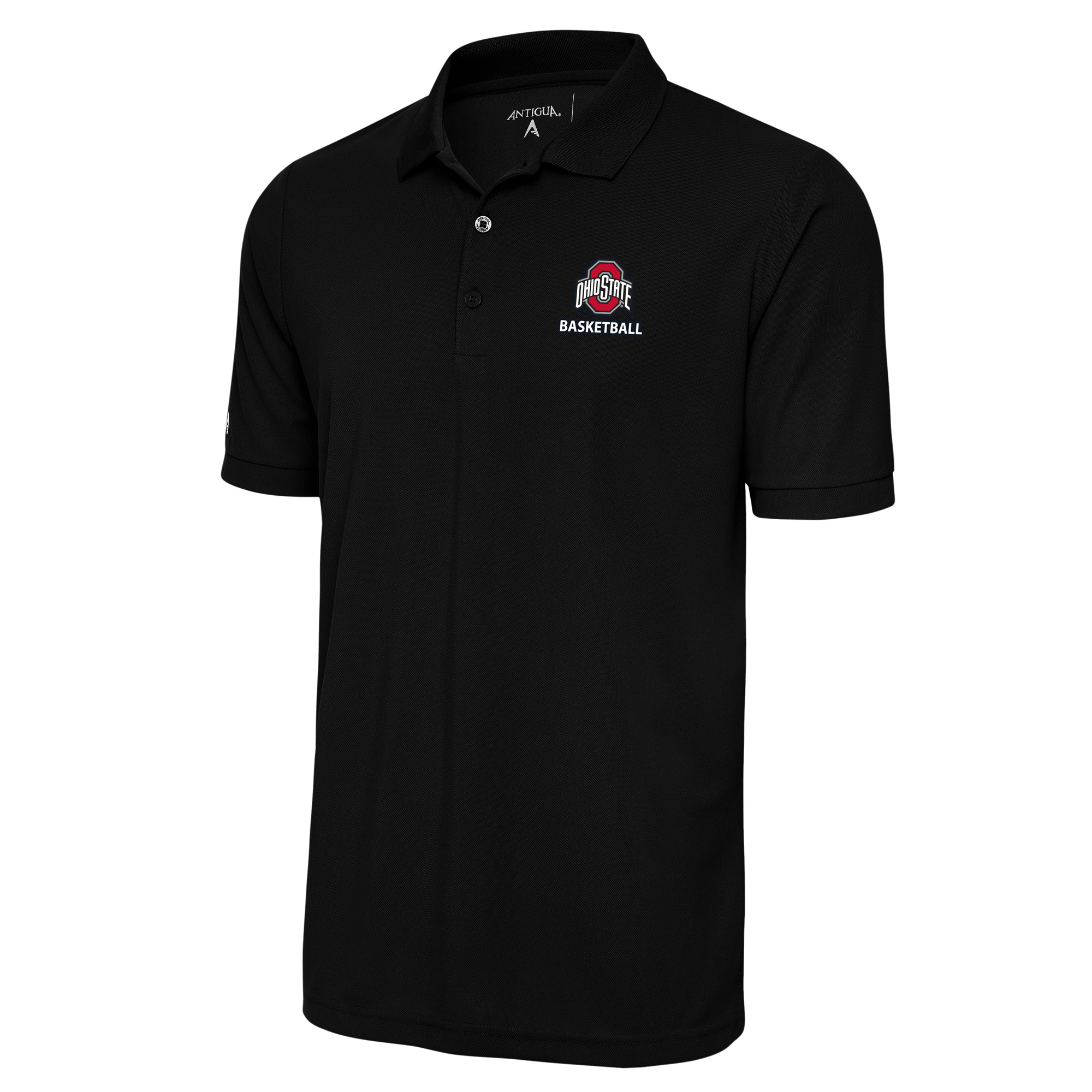 Men's Antigua Black Ohio State Buckeyes Basketball Big & Tall Legacy Pique Polo
