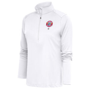 Women's Antigua White Memphis Red Sox Tribute Half-Zip Pullover Top