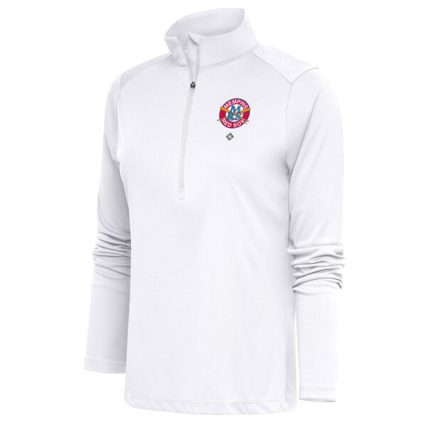 Women's Antigua White Memphis Red Sox Tribute Half-Zip Pullover Top