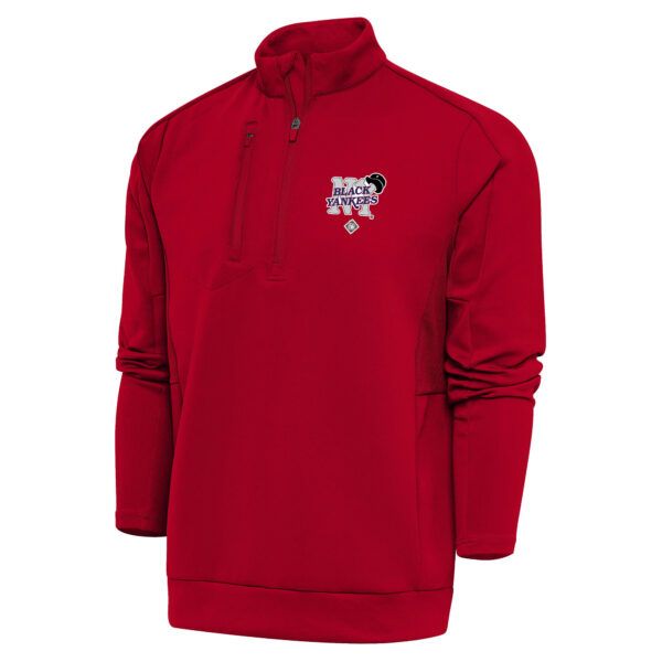 Men's Antigua Red New York Black Yankees Big & Tall Generation Quarter-Zip Pullover Top