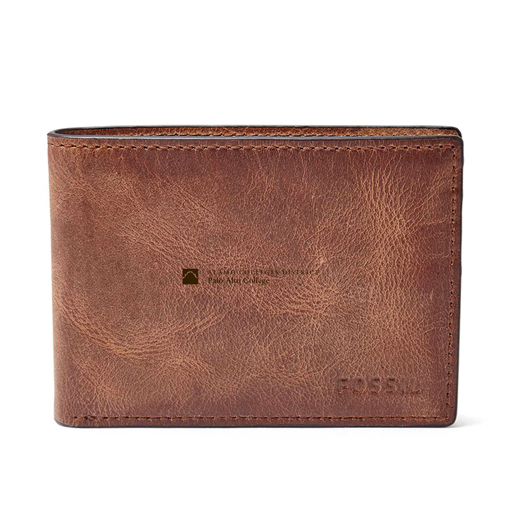 PAC Palominos Fossil Leather Derrick Front Pocket Bifold Wallet