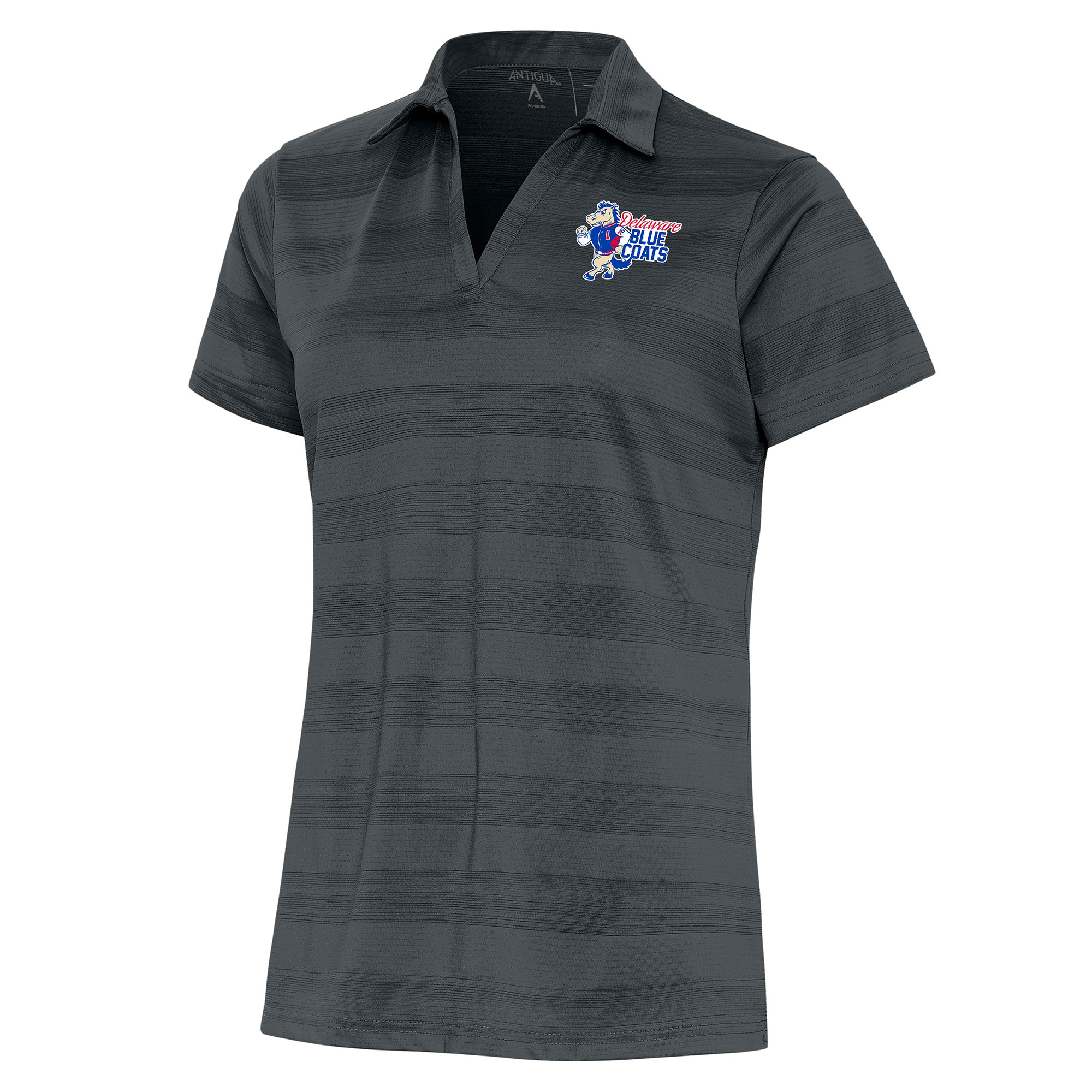 Women's Antigua Charcoal Delaware Blue Coats Compass Polo