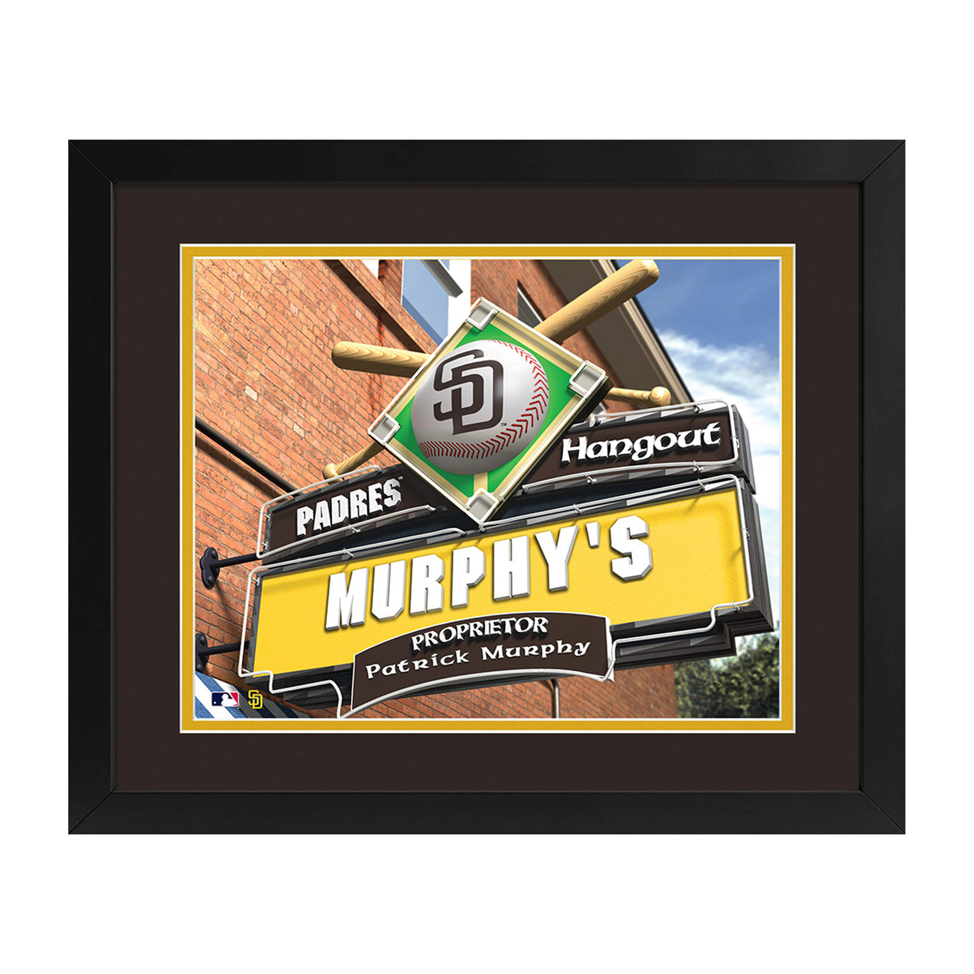 Imperial San Diego Padres Personalized 14'' x 18'' Print Hangout Sign