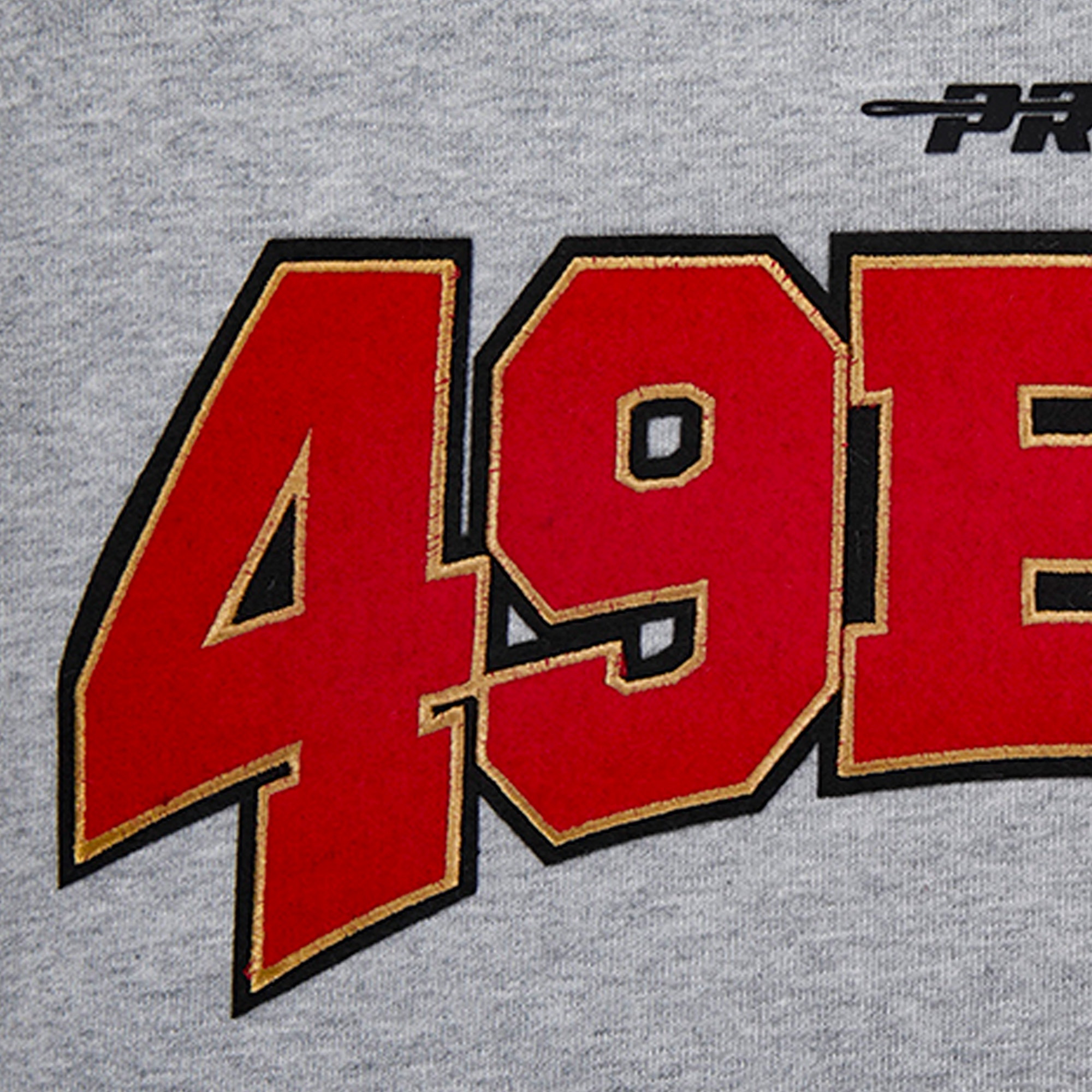 Men's Pro Standard Heather Gray San Francisco 49ers Crest Emblem Pullover Sweatshirt - Image 5