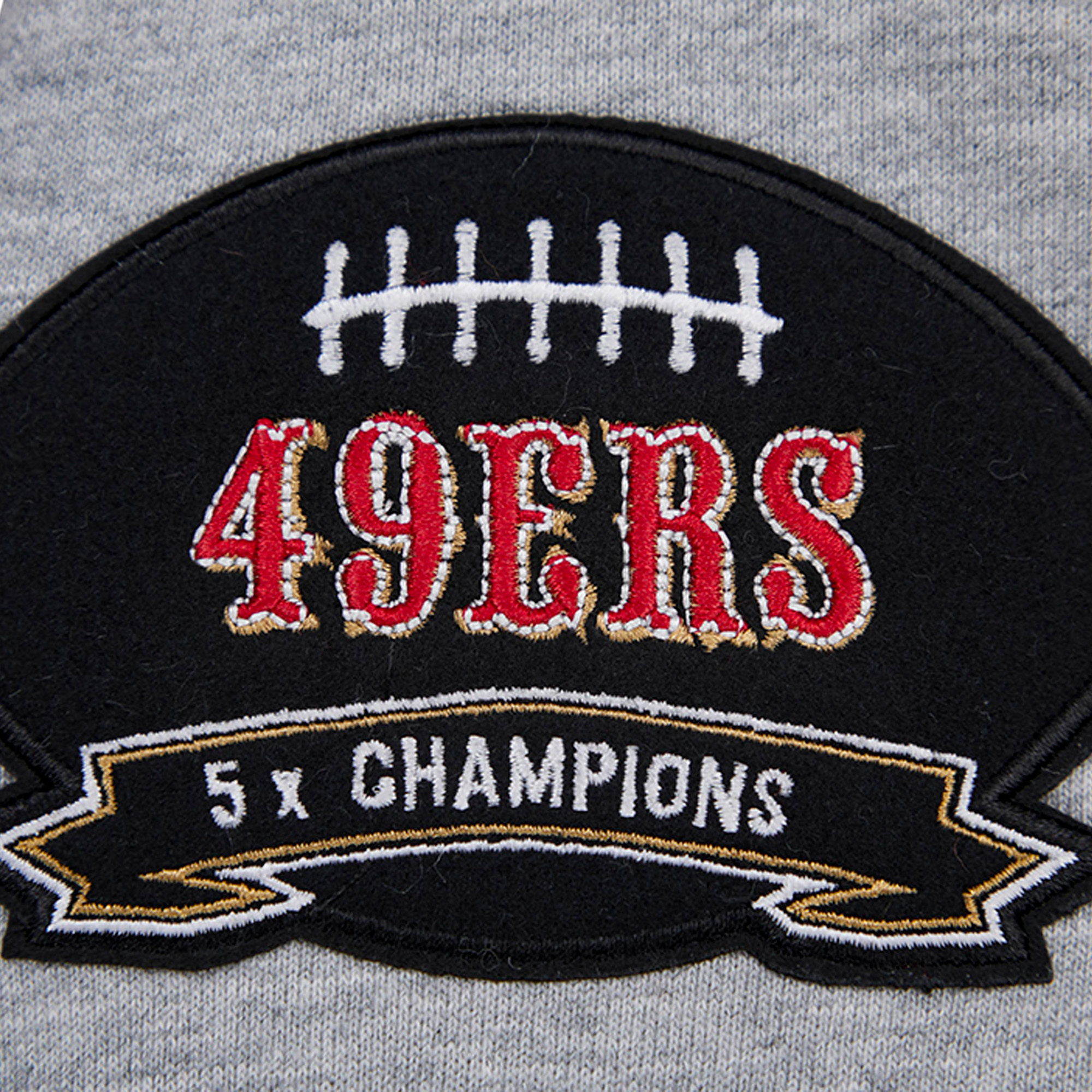 Men's Pro Standard Heather Gray San Francisco 49ers Crest Emblem Pullover Sweatshirt - Image 6