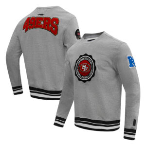 Men's Pro Standard Heather Gray San Francisco 49ers Crest Emblem Pullover Sweatshirt