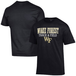 Men's Champion  Black Wake Forest Demon Deacons Track & Field Stack T-Shirt