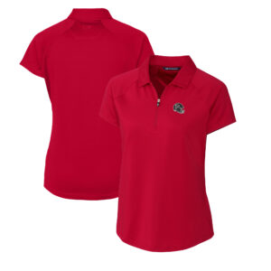 Women's Cutter & Buck  Red Atlanta Falcons Helmet Logo DryTec Forge Stretch Polo