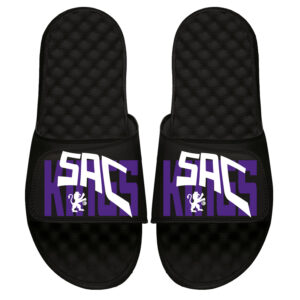 Youth ISlide  Black Sacramento Kings Warped Slide Sandals