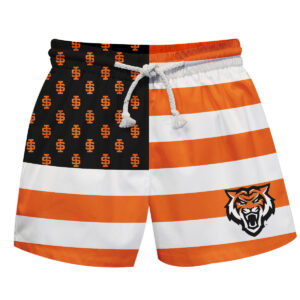 Toddler Vive La Fete  Orange/Black Idaho State Bengals Flag Swim Trunks