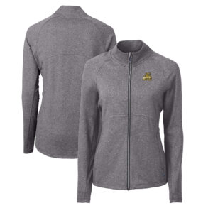 Women's Cutter & Buck  Heather Black Bryant Bulldogs Adapt Eco Knit Heather Recycled Full-Zip Jacket