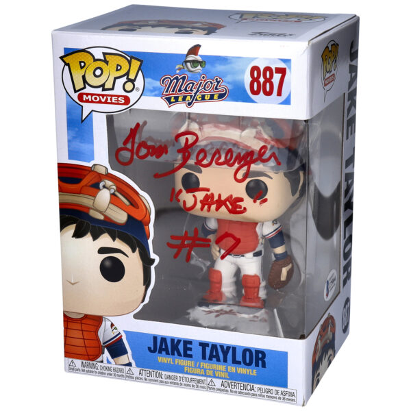 Tom Berenger Major League Autographed Jake Taylor #887 Funko Pop! with "Jake Taylor" and "#7" Inscriptions - Signed in Red Ink - BAS