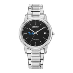 Women's Citizen Watch Silver Tufts University Jumbos Eco-Drive Black Dial Stainless Steel Watch