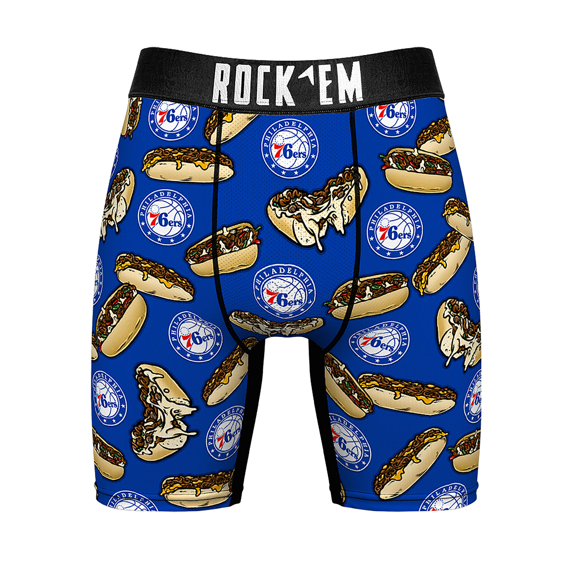 Men's Rock Em Socks Philadelphia 76ers Cheesesteaks Underwear and Crew Socks Combo Pack - Image 6
