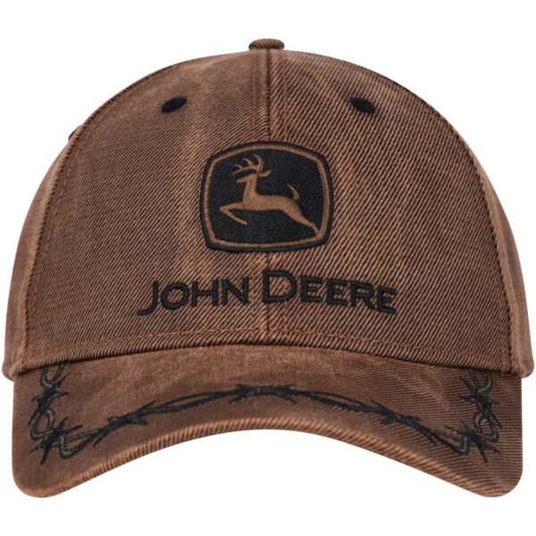 Men’s Brown John Deere Oil Skin Trademark Adjustable Hat - Image 8