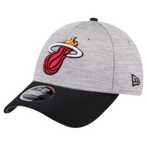 Men's New Era Heather Gray/Black Miami Heat Active Digi-Tech Two-Tone 9FORTY Adjustable Hat