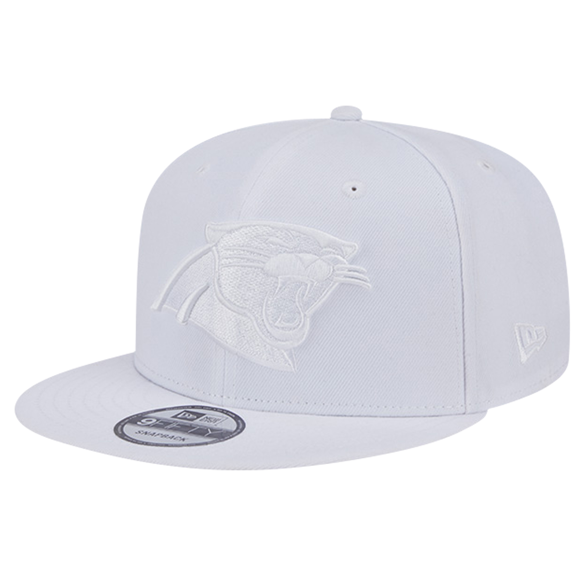 Men's New Era Carolina Panthers Main White on White 9FIFTY Snapback Hat - Image 2