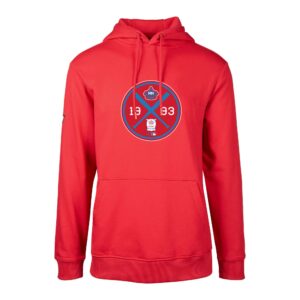 Men's Levelwear  Red Miami Marlins City Connect Podium Strike Pullover Hoodie