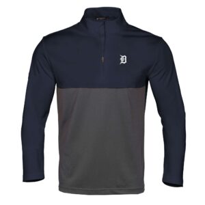 Men's Levelwear  Navy/Charcoal Detroit Tigers Pursue Insignia 2.0 Quarter-Zip Pullover Top