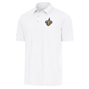 Men's Antigua  White New Orleans Saints Par Polo