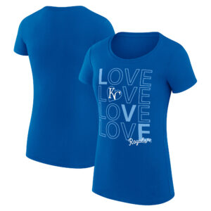Women's G-III 4Her by Carl Banks Royal Kansas City Royals Love Graphic Team Fitted T-Shirt