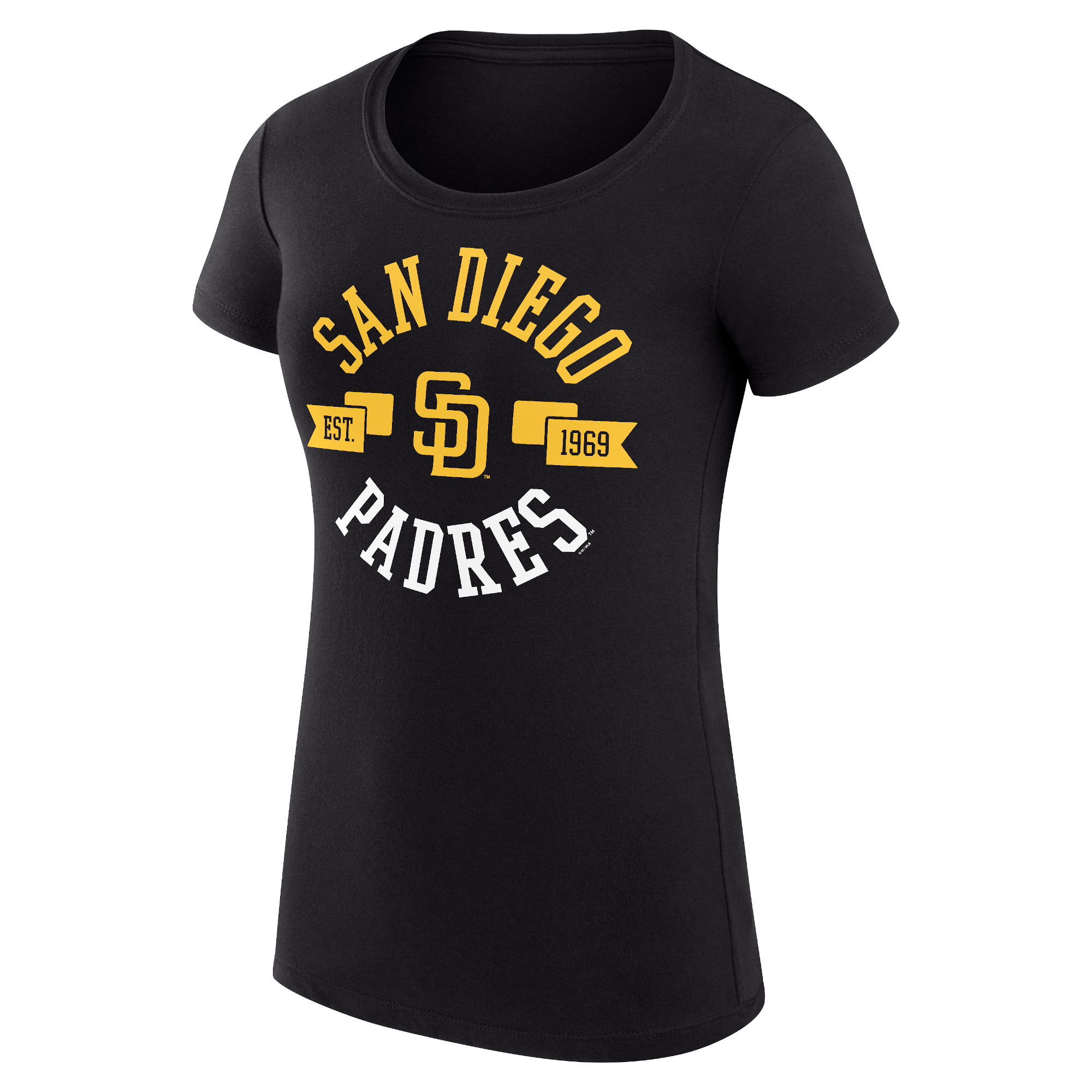 Women's G-III 4Her by Carl Banks Black San Diego Padres City Graphic Fitted T-Shirt - Image 6