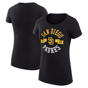 Women's G-III 4Her by Carl Banks Black San Diego Padres City Graphic Fitted T-Shirt