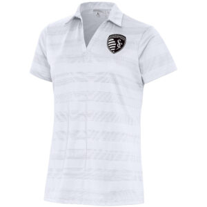 Women's Antigua  White Sporting Kansas City Brushed Metallic Compass Polo