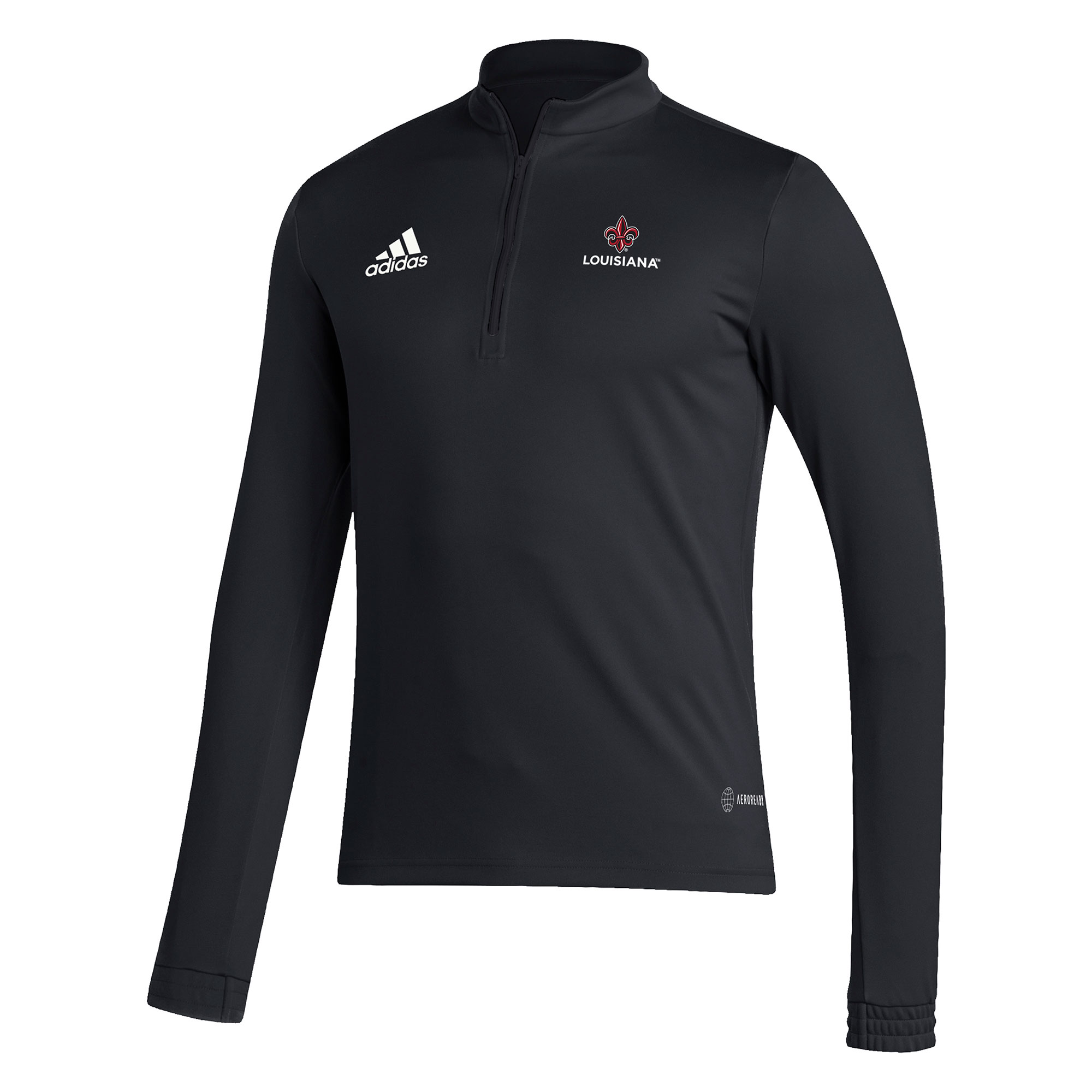 Men's adidas Black Louisiana Ragin' Cajuns Sideline Entrada22 Quarter-Zip Pullover Top - Image 3