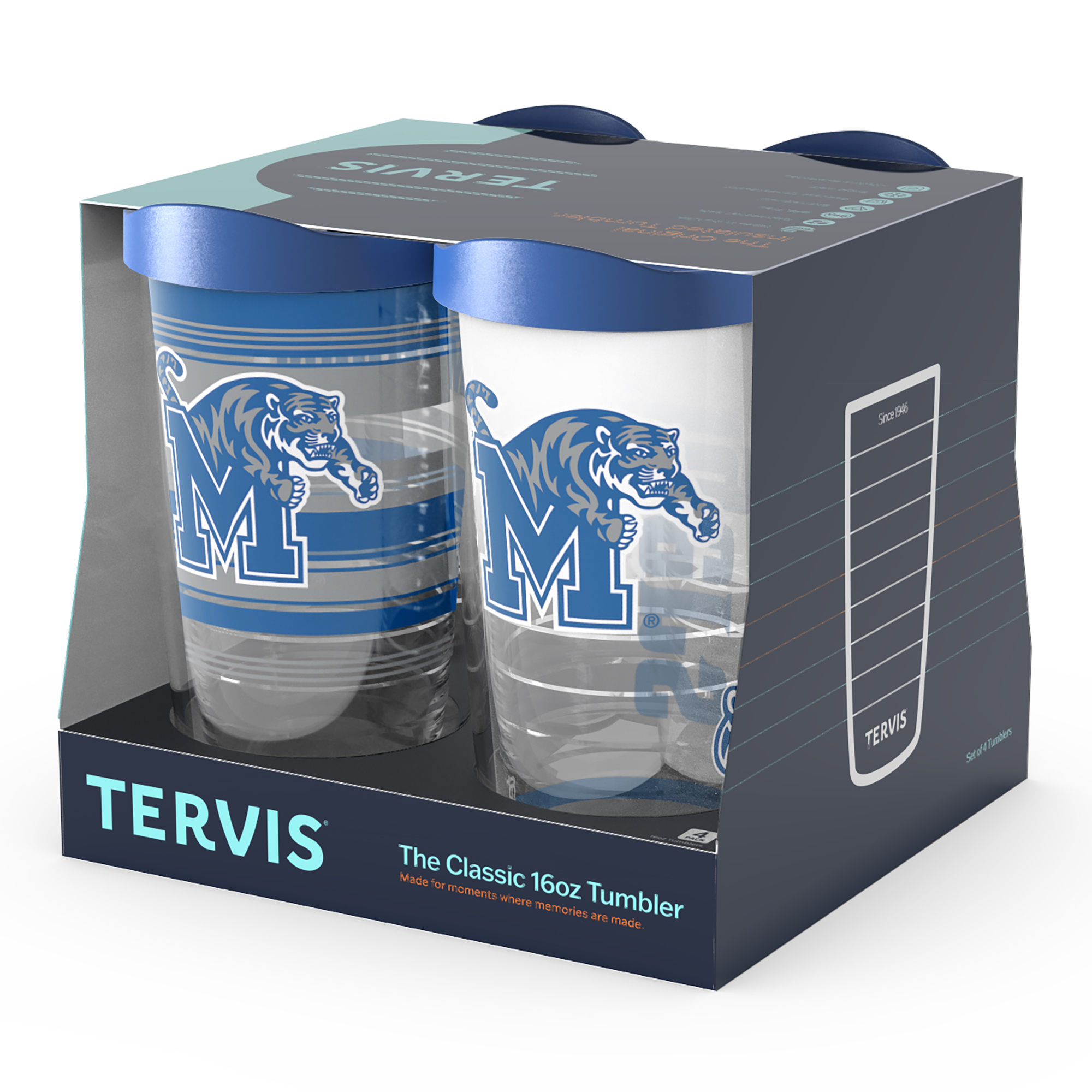 Tervis Memphis Tigers Four-Pack 16oz. Classic Tumbler Set - Image 4