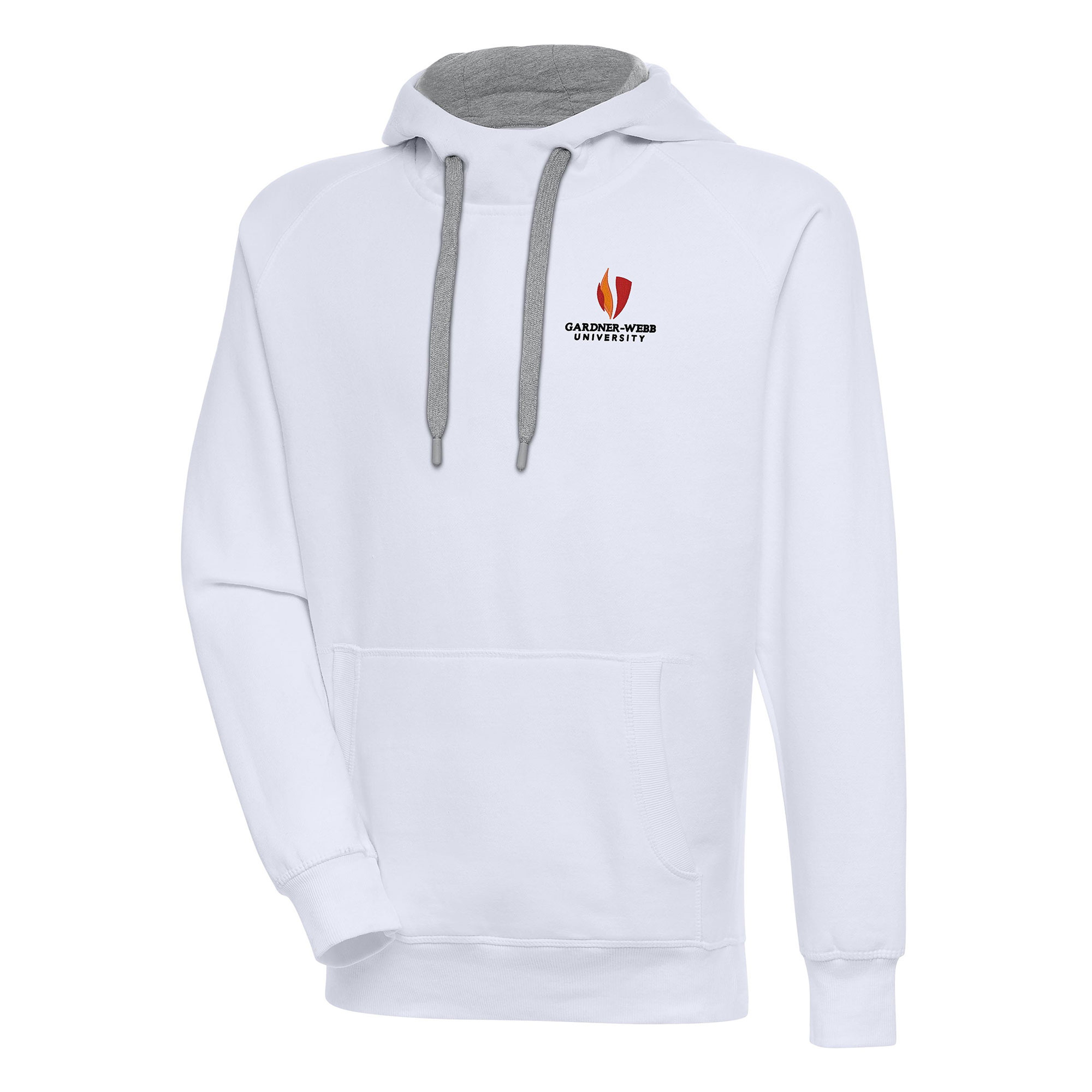 Men's Antigua White Gardner-Webb Bulldogs Victory Pullover Hoodie
