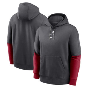 Men's Nike Anthracite/Crimson Alabama Crimson Tide Sideline Club Pullover Hoodie
