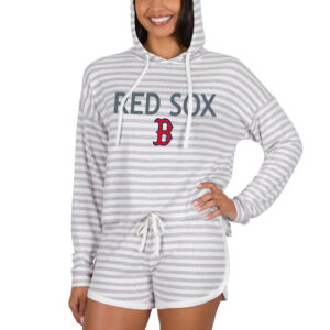 Women's Concepts Sport  Cream Boston Red Sox Visibility Long Sleeve Hoodie T-Shirt & Shorts Set