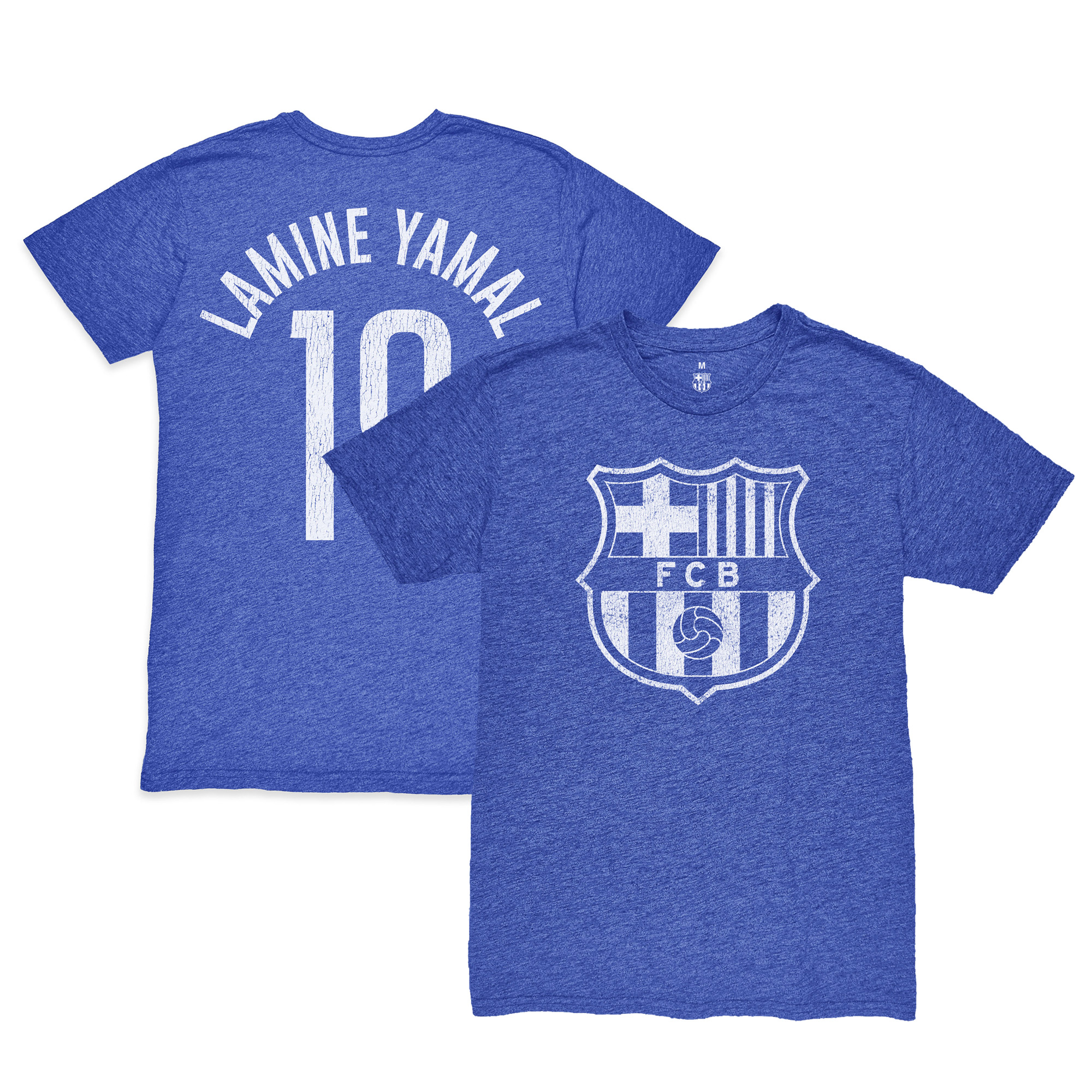 Men's 1863FC Lamine Yamal Heather Royal Barcelona Player Name & Number Twisted Tri-Blend Slub T-Shirt