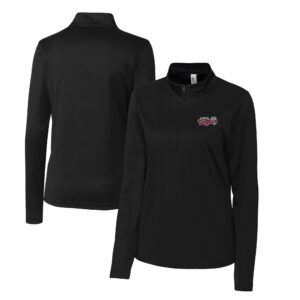 Women's Cutter & Buck  Black Lansing Lugnuts Clique Spin Eco Performance Half-Zip