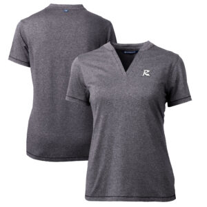 Women's Cutter & Buck  Heather Charcoal Richmond Flying Squirrels Forge DryTec Heathered Stretch Blade Top