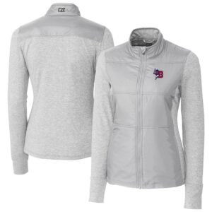 Women's Cutter & Buck  Gray Buffalo Bisons Stealth DryTec Hybrid Quilted Full-Zip Windbreaker Jacket