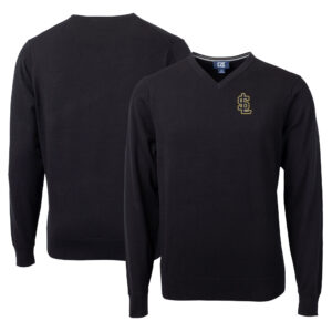 Men's Cutter & Buck Black Salt Lake Bees Lakemont Tri-Blend V-Neck Pullover Sweater