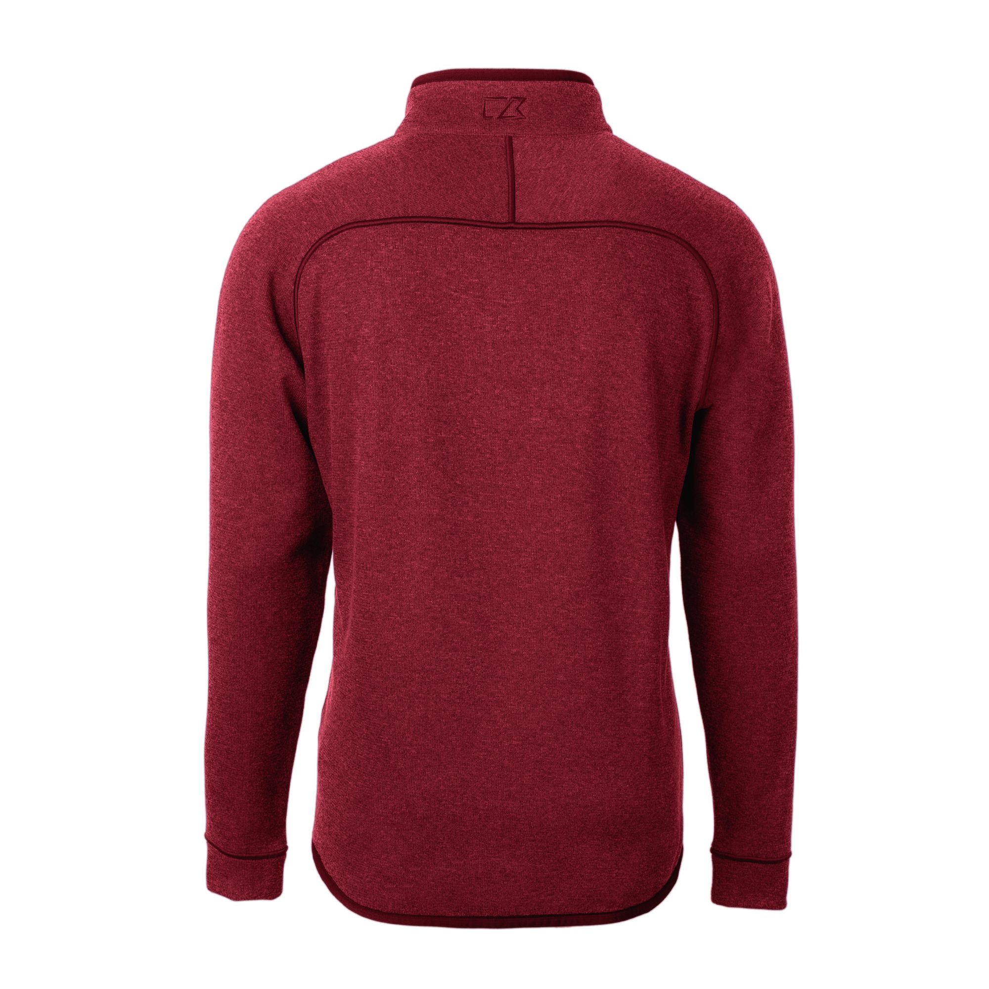 Men's Cutter & Buck Heather Red Reno Aces Mainsail Sweater-Knit Half-Zip Pullover Jacket - Image 7
