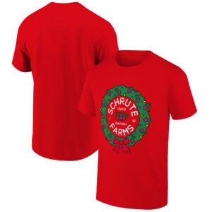 Men's Ripple Junction Red The Office Schrute Farms Holiday Graphic T-Shirt