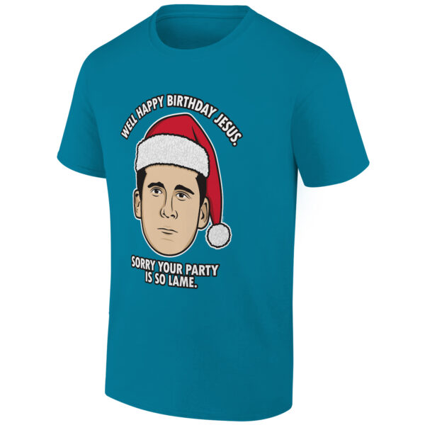 Men's Ripple Junction Turquoise The Office Sorry Jesus Holiday Graphic T-Shirt - Image 8