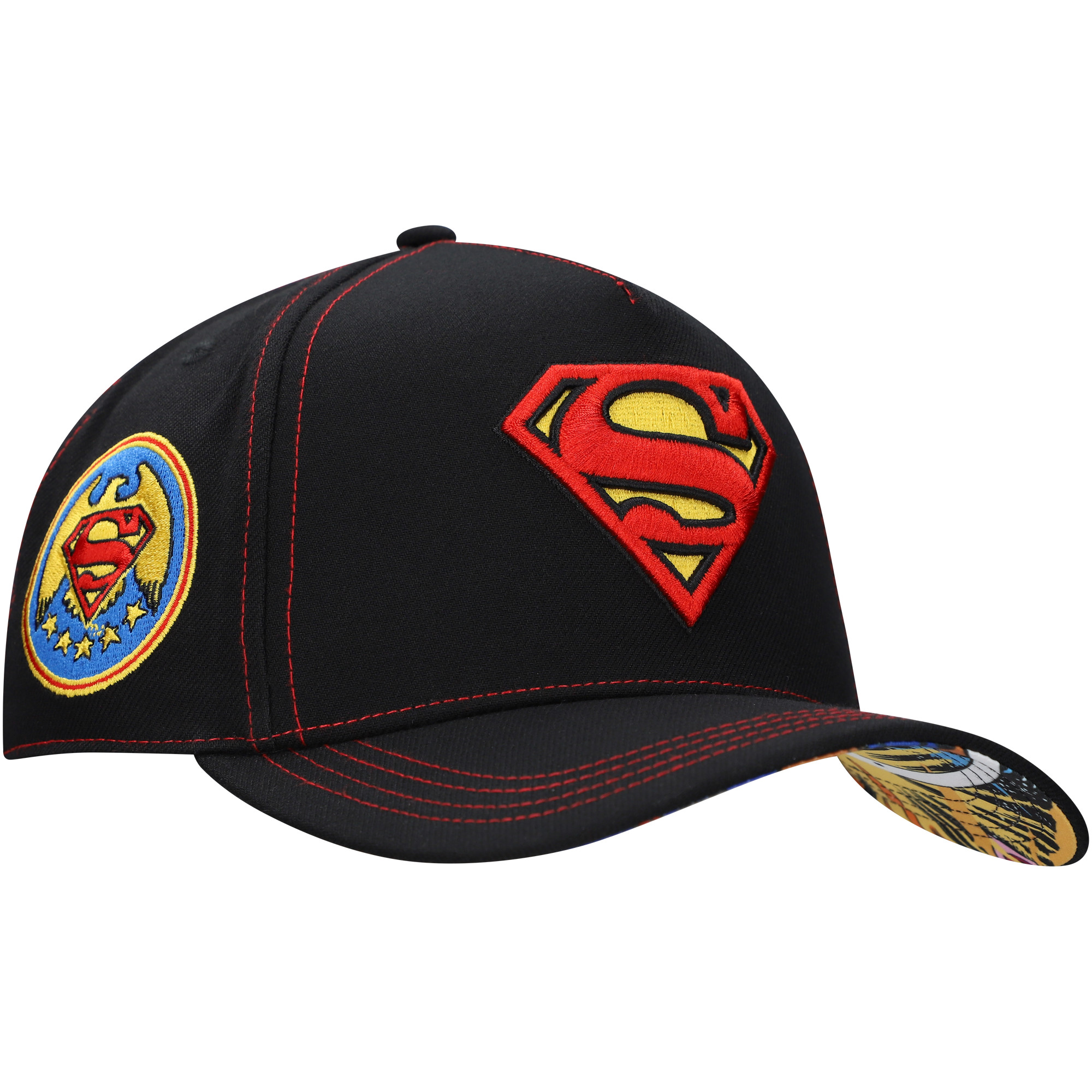 Men's Black Superman A-Frame Adjustable Hat - Image 2