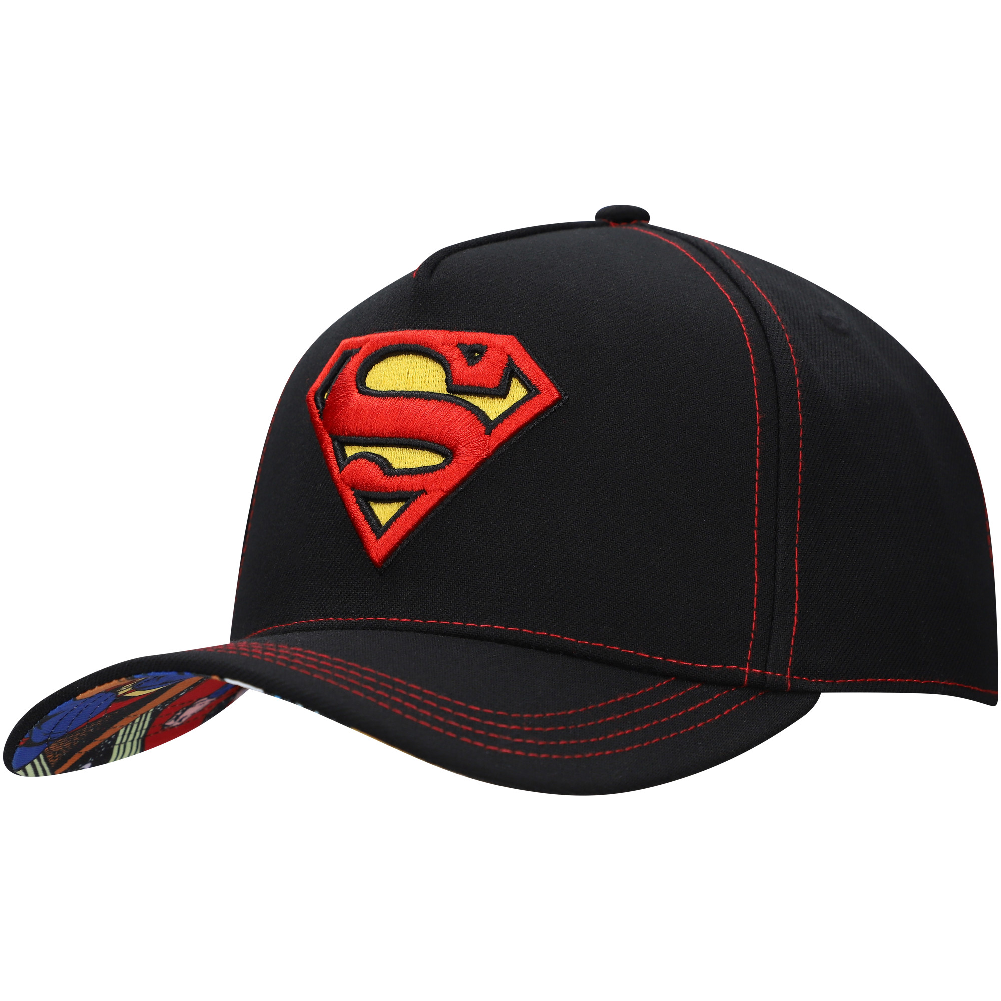 Men's Black Superman A-Frame Adjustable Hat - Image 9