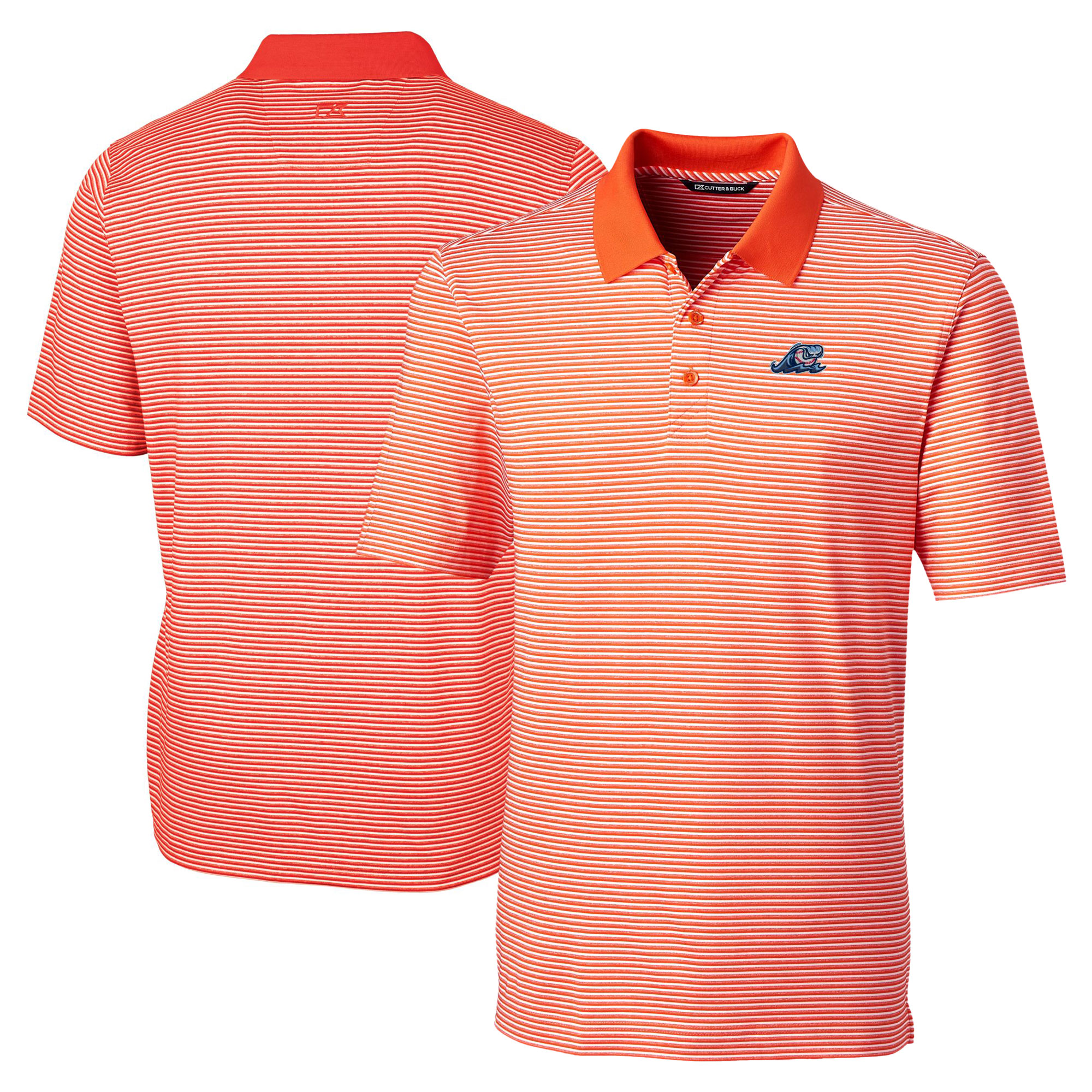 Men's Cutter & Buck Orange West Michigan Whitecaps Big & Tall Forge Tonal Stripe Stretch Polo