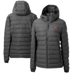 Women's  Cutter & Buck  Gray Norfolk Tides Mission Ridge Repreve Puffer Full-Zip Jacket