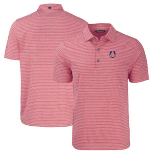 Men's Cutter & Buck Heather Red Indianapolis Colts  Americana Forge Eco Heather Stripe Stretch Recycled Polo