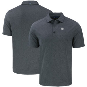 Men's Cutter & Buck Heather Black New York Giants Primary Mark Big & Tall Forge Eco Stretch Recycled Polo