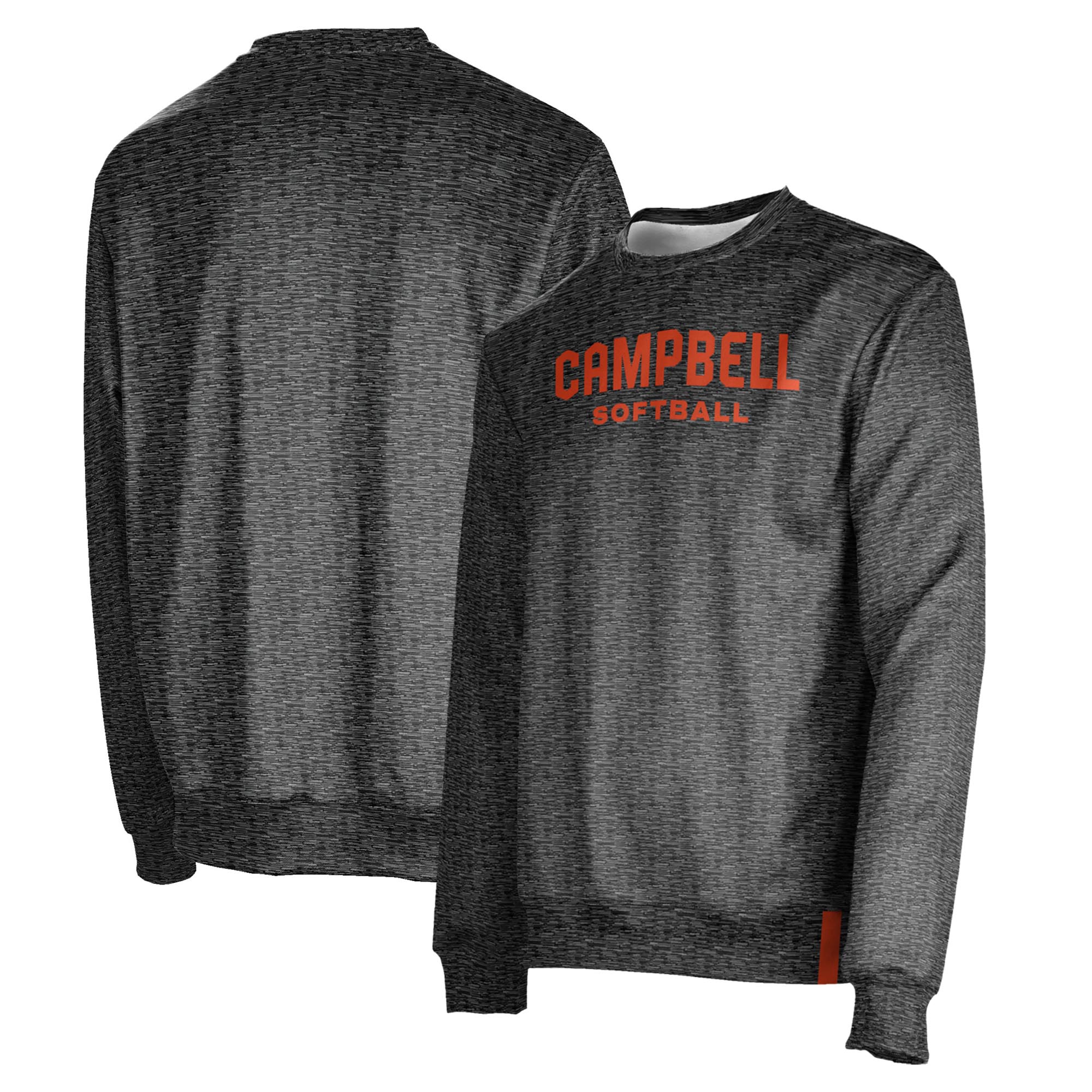 Men's ProSphere Black Campbell Fighting Camels Softball Crewneck Pullover Sweatshirt - Image 2